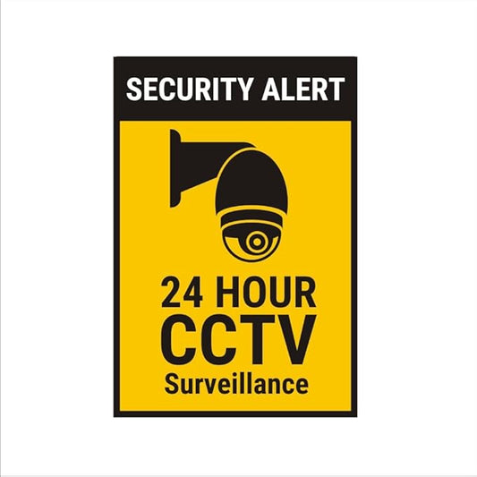 Pack of 1 | Smeeps Vertical CCTV Security Sticker – 30.48 x 20.32 cm | 24-Hour Surveillance Warning Sign | Waterproof Vinyl for Indoor & Outdoor Use