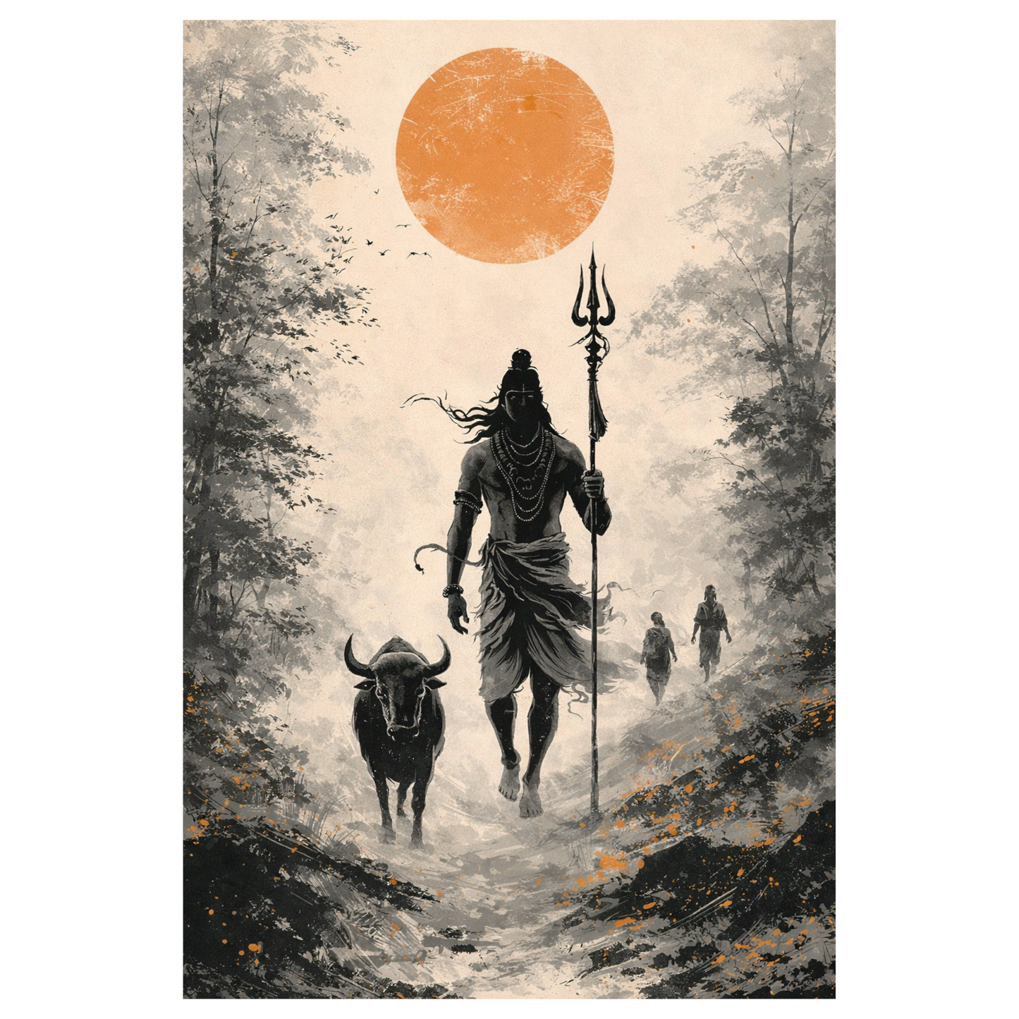 Smeeps Lord Shiva A4 Wall Poster Set – 29.7 × 21 cm (11.69 × 8.27 Inch) Premium Art Print | 300 GSM Thick Paper | NOT GUMMING | Waterproof UV Resistant Wash Proof | Pack of 10