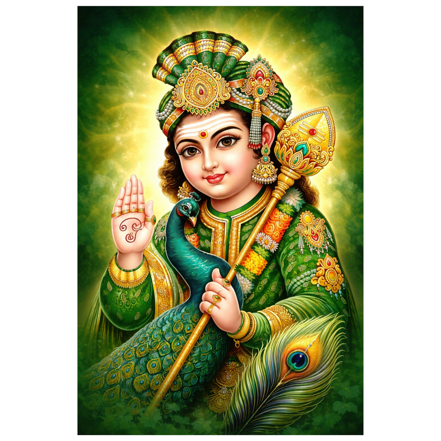 Smeeps Lord Murugan A4 Wall Poster Set – 29.7 × 21 cm (11.69 × 8.27 Inch) Premium Art Print | 300 GSM Thick Paper | NOT GUMMING | Waterproof UV Resistant Wash Proof | Pack of 10