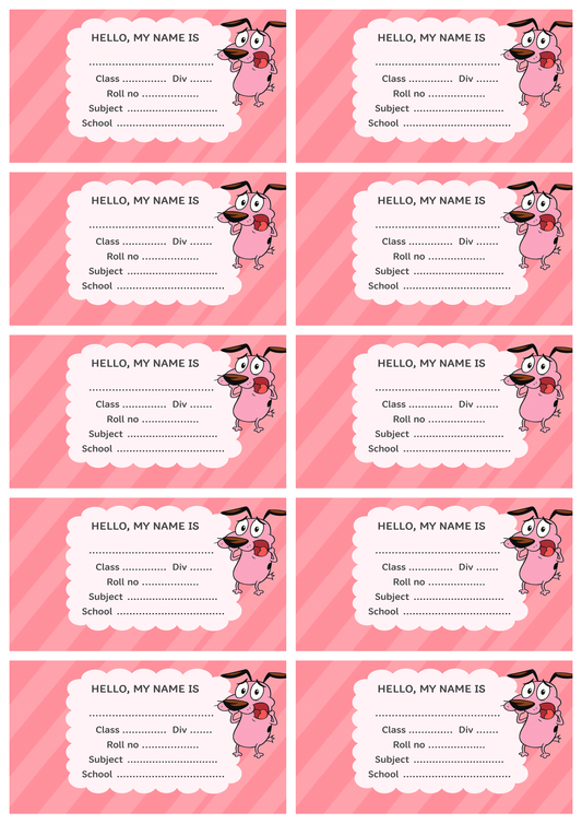 Smeeps Kids School Notebook Label Stickers – 3.5 x 2 Inches Name Labels | Cute Cartoon Theme | Pack of 10 Waterproof Stickers