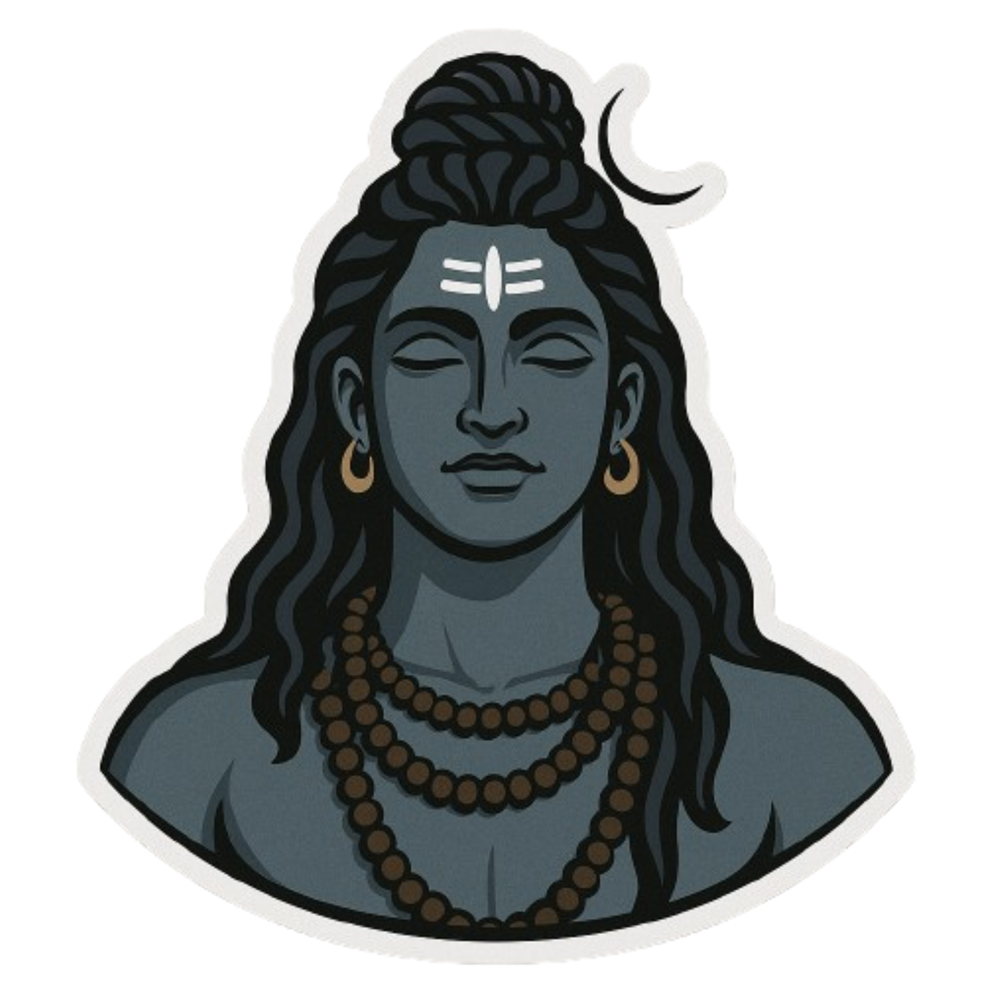 Smeeps Adiyogi Shiva Sticker – Calm Shiva Face | 10.16 x 7.62 cm | Waterproof Vinyl for Cars & Bikes