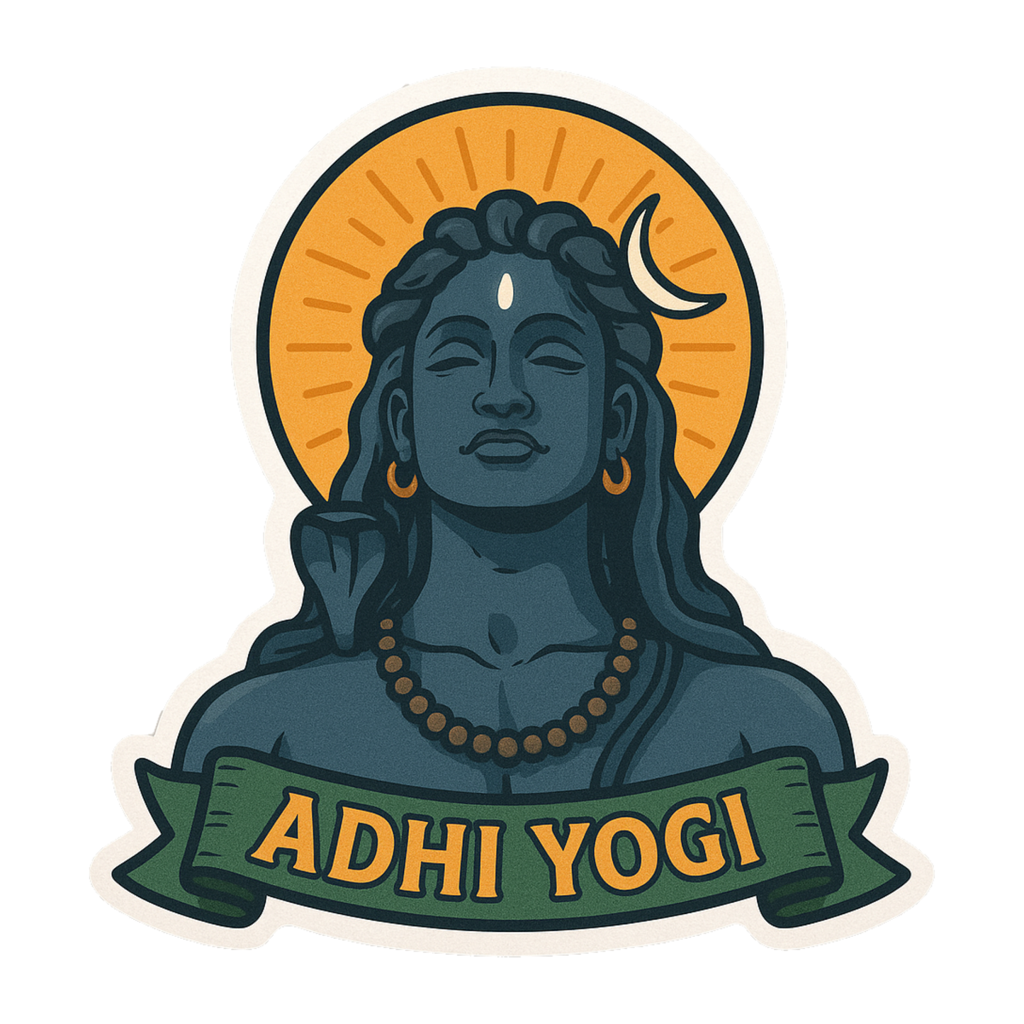 Smeeps Adhi Yogi Car Sticker – Colorful Divine Shiva Design – 7.62 x 7.62 cm | Vinyl Decal for Cars