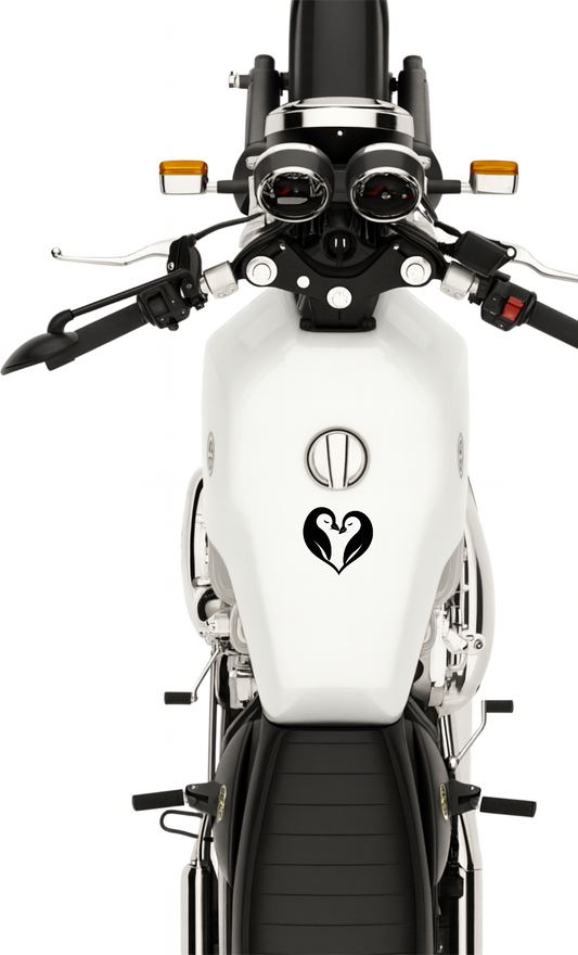 Smeeps Penguin Love Heart Sticker – 9.15 x 8.89 cm Vinyl Decal | Cute Minimal Art | Waterproof & Durable