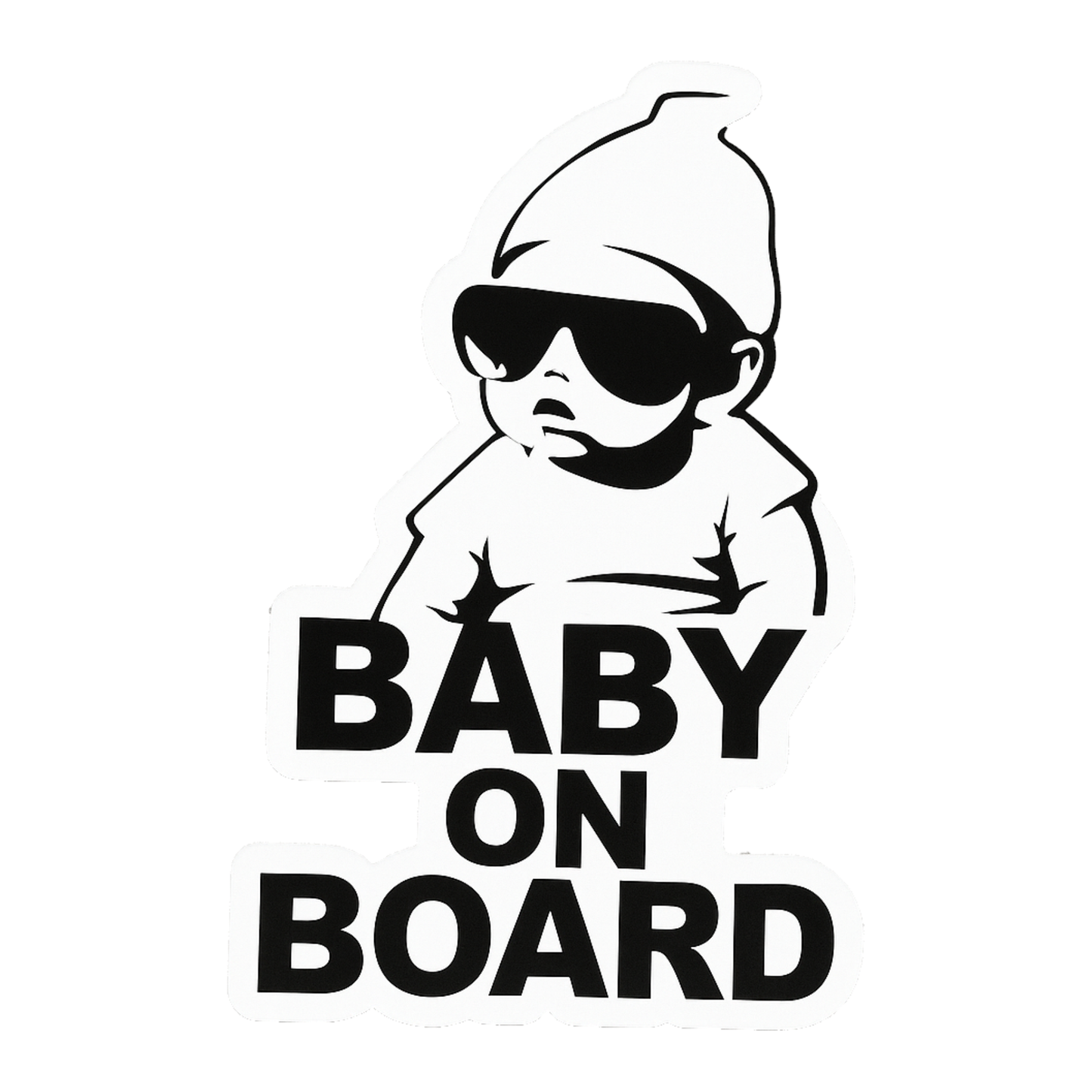 Smeeps “Baby On Board” Stylish Car Sticker – Cool Sunglass Baby Design – 13.97 x 13.97 cm | Waterproof Vinyl for Safety Awareness