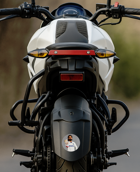 Smeeps KL Rahul Sticker – 10.16 cm (4 Inch) India Test Jersey Fan Vinyl Decal | Waterproof UV Resistant Round Sticker