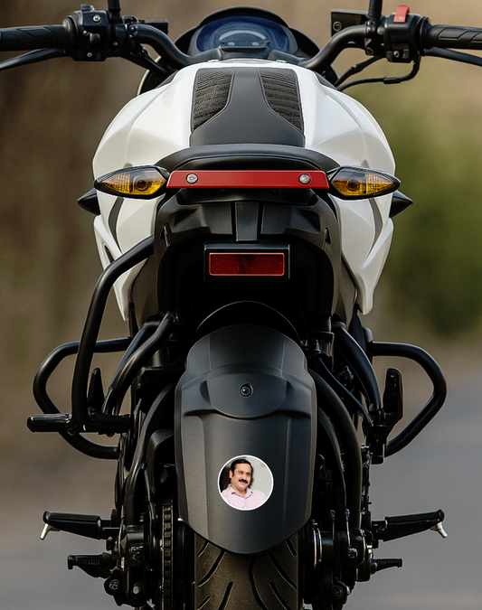 Smeeps Anbumani Ramadoss Portrait Round Sticker – 10.16 cm (4 Inch) Car & Bike Vinyl Decal | Waterproof UV Resistant Political Sticker