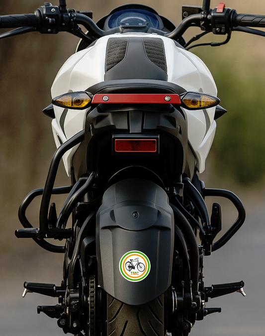 Smeeps TMC Bicycle Symbol Round Sticker – 10.16 cm (4 Inch) Car & Bike Vinyl Decal | Waterproof UV Resistant Political Party Sticker