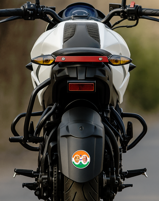 Smeeps Indian National Congress Dual Leader Round Sticker – 10.16 cm (4 Inch) Car & Bike Vinyl Decal | Waterproof UV Resistant Political Sticker
