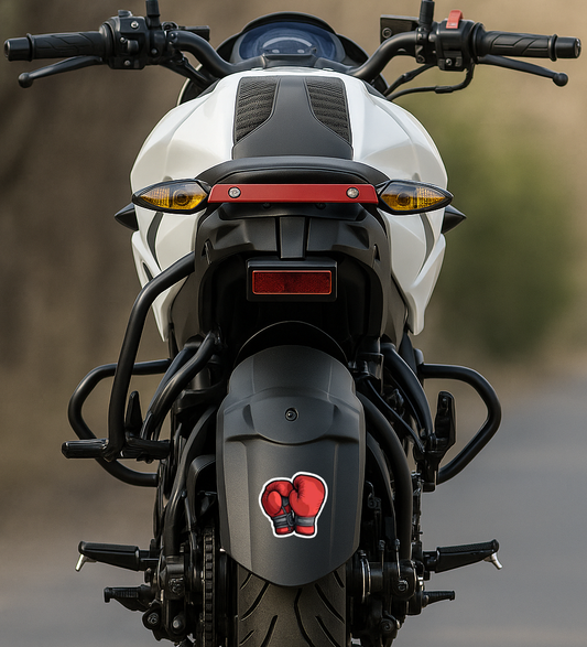 Smeeps Red Boxing Gloves Sticker – 9.15 x 8.89 cm Sports Vinyl Decal | Fighter & Gym Motivation Sticker | Waterproof & UV-Resistant Car & Bike Sticker