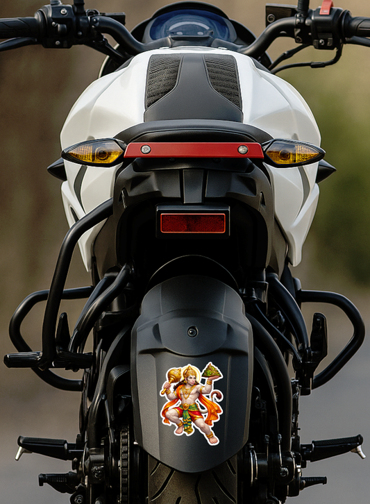 Smeeps Lord Hanuman Powerful Car & Bike Sticker – 11.43 × 8.89 cm (4.5 × 3.5 Inch) Premium Vinyl Decal | Waterproof UV Resistant Religious Sticker