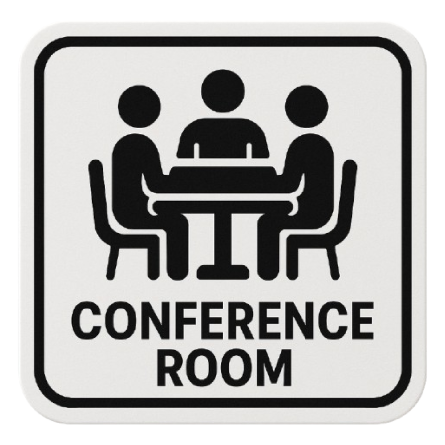 Smeeps Conference Room Sign Sticker – 14 x 14 cm | Bold Office Indicator for Meeting Spaces | Black & White Design