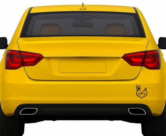 Smeeps Deer Couple Heart Sticker – 8.89 x 6.86 cm Car & Bike Vinyl Decal | Romantic Deer Love Design | Waterproof & Durable