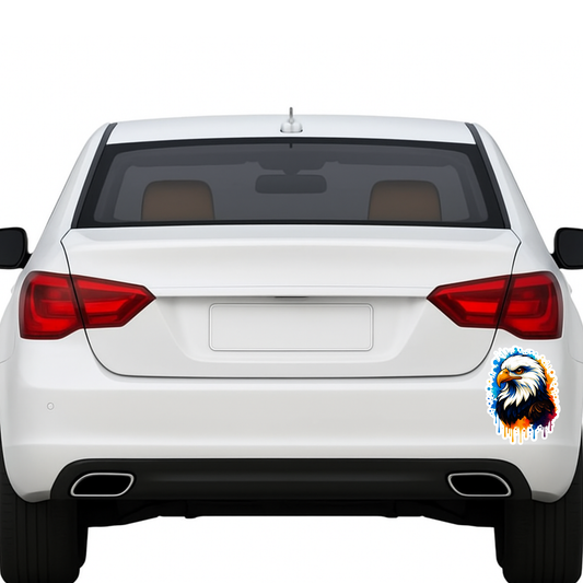 Smeeps Color Splash Eagle Sticker – 13.97 x 10.67 cm Car & Bike Vinyl Decal | Vibrant Artistic Eagle Design | Waterproof & Durable