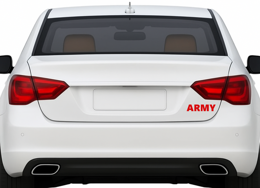 Smeeps ARMY Text Sticker – 13.1 x 3 cm Bold Red Vinyl Decal | Car Decal | Military Style Lettering | Waterproof & UV-Resistant Design