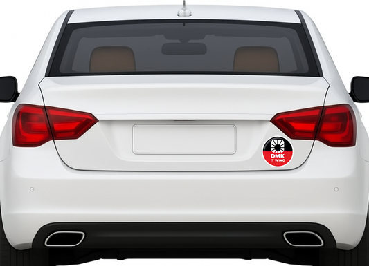 Smeeps DMK IT Wing Sticker – Black & Red Digital Wing Emblem | 10.16 cm Premium Vinyl | Waterproof, UV Resistant Political Car/Bike Decal