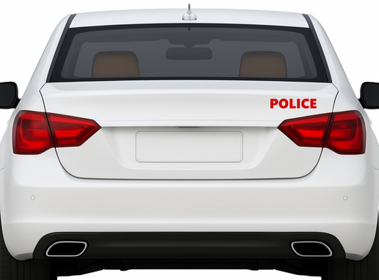 Smeeps POLICE Sticker – 14.3 x 3 cm Car & Bike Vinyl Decal | Bold Red Text Design | Waterproof & Durable Label