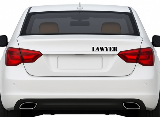 Smeeps LAWYER Text Sticker – 17 x 3 cm Bold Black Vinyl Decal | Car and Bike | Professional Lettering | Waterproof and UV-Resistant Design