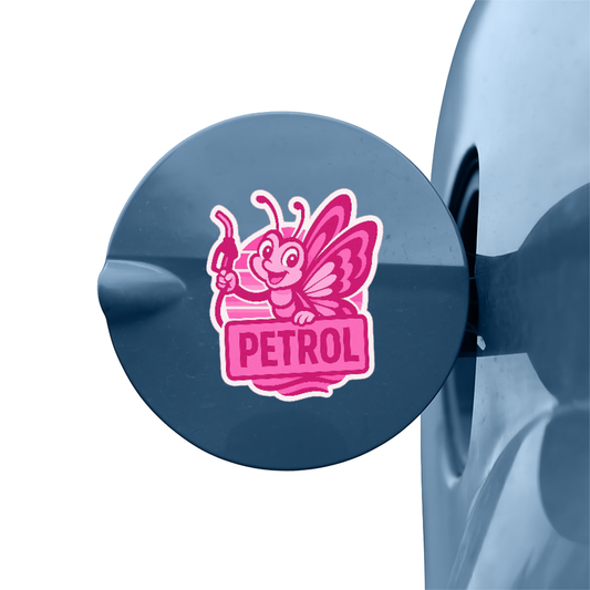 Smeeps Petrol Butterfly Sticker – 10.16 x 9.2 cm Cute Pink Fuel Indicator Car & Bike Vinyl Decal | Waterproof & Durable Design
