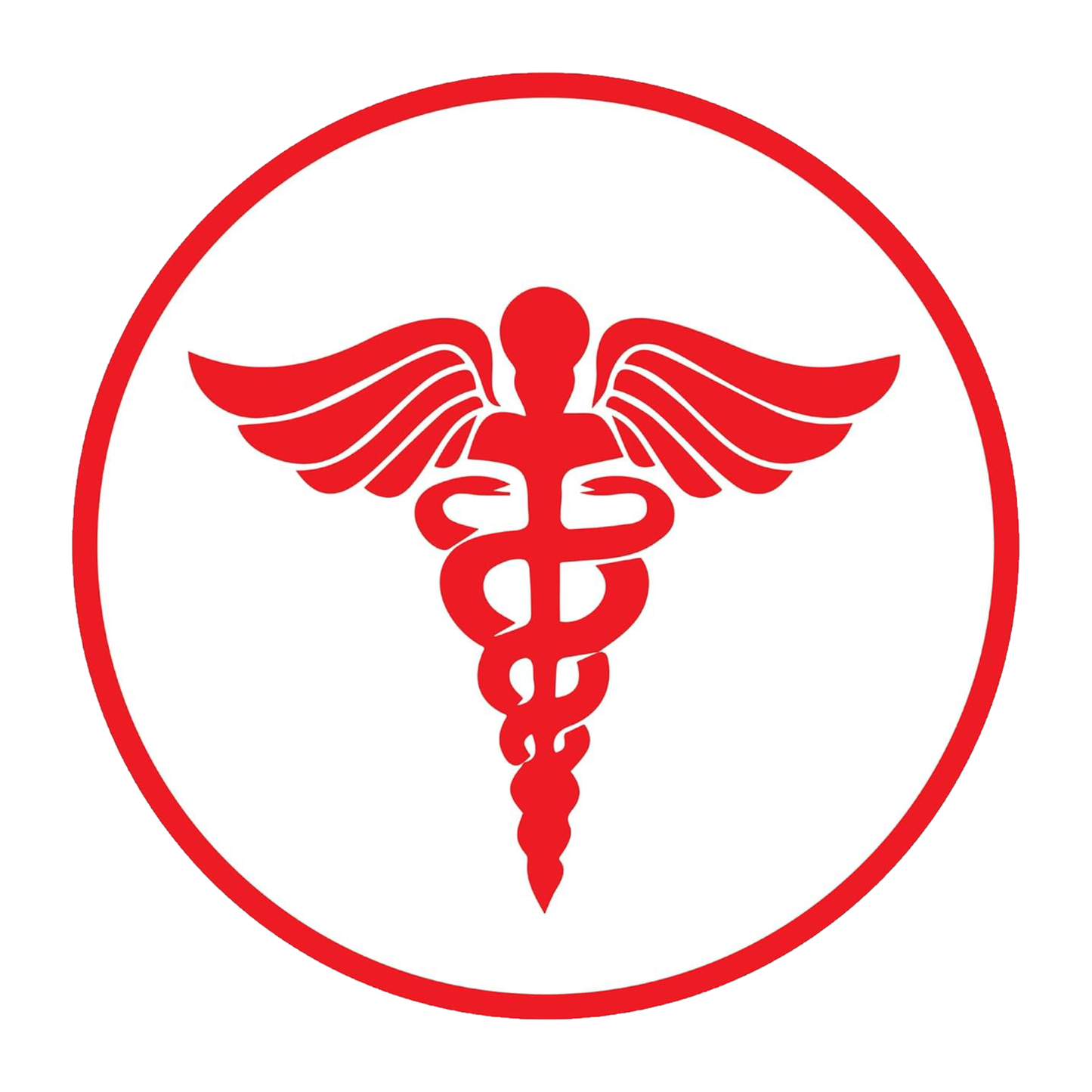 Smeeps Medical Emergency Symbol Sticker – 10.16 x 10.16 cm | Red Caduceus Emblem | Professional Identification for Vehicles