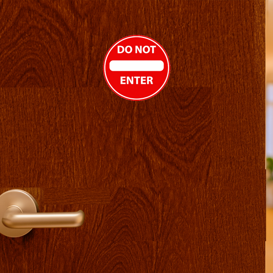 Smeeps Do Not Enter Safety Sign Sticker – 15.50 × 15.24 cm (6.1 × 6 Inch) Round No Entry Prohibition Vinyl Sign | Waterproof UV Resistant Wash Proof Durable