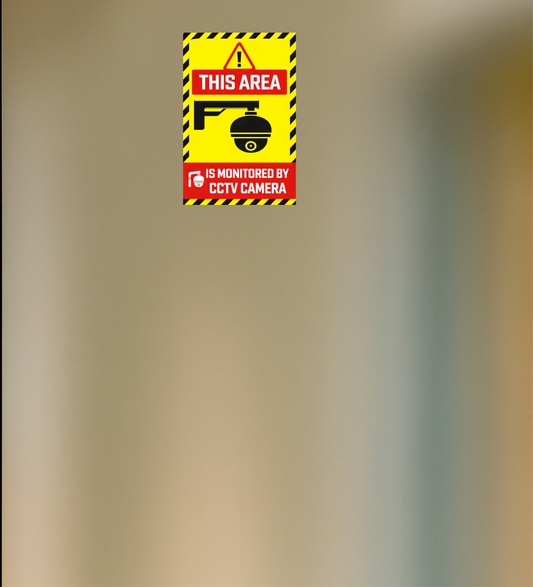 Smeeps This Area Is Monitored by CCTV Camera Warning Sticker – 20.32 × 13.21 cm (8 × 5.2 Inch) Surveillance Security Vinyl Sign | Waterproof UV Resistant Wash Proof Durable