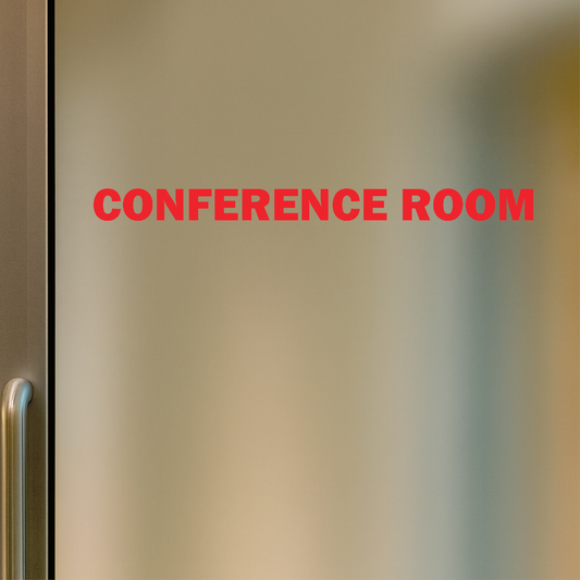 Smeeps Conference Room Sticker – 20 x 1.5 cm Red Text Vinyl Label | Waterproof, Durable & High-Visibility Door Sign