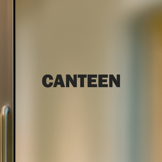 Smeeps Canteen Sticker – 12 x 2 cm Bold Text Vinyl Label | Waterproof & Durable Signage for Offices, Schools & Commercial Spaces