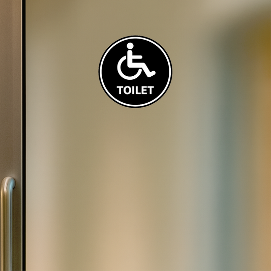 Smeeps Accessible Toilet Sticker – 15.50 × 15.24 cm (6.1 × 6 Inch) Wheelchair Restroom Vinyl Sign | Waterproof UV Resistant Wash Proof Durable