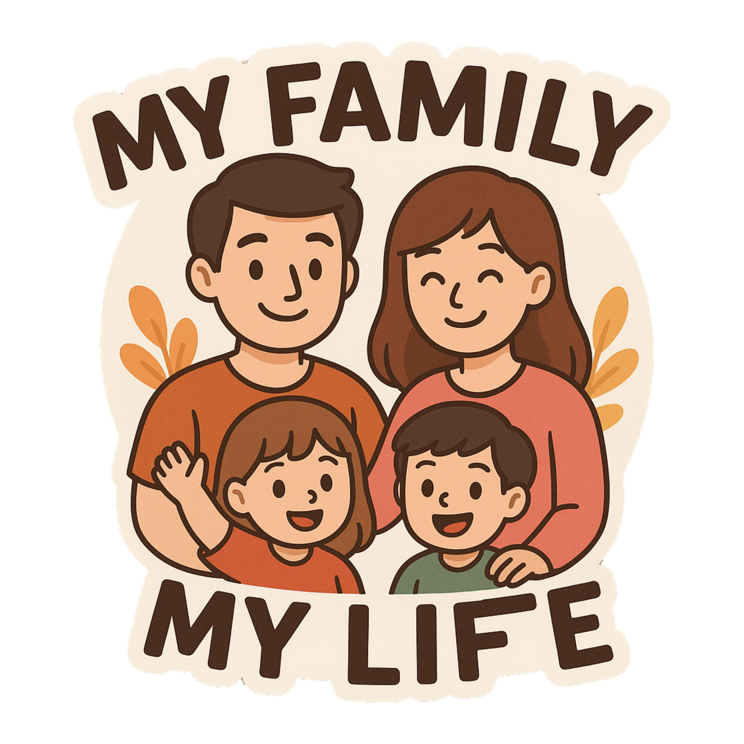 Smeeps My Family My Life Sticker – 12.95 x 12.95 cm | Cute Family Car Sticker | Waterproof & Fade-Resistant