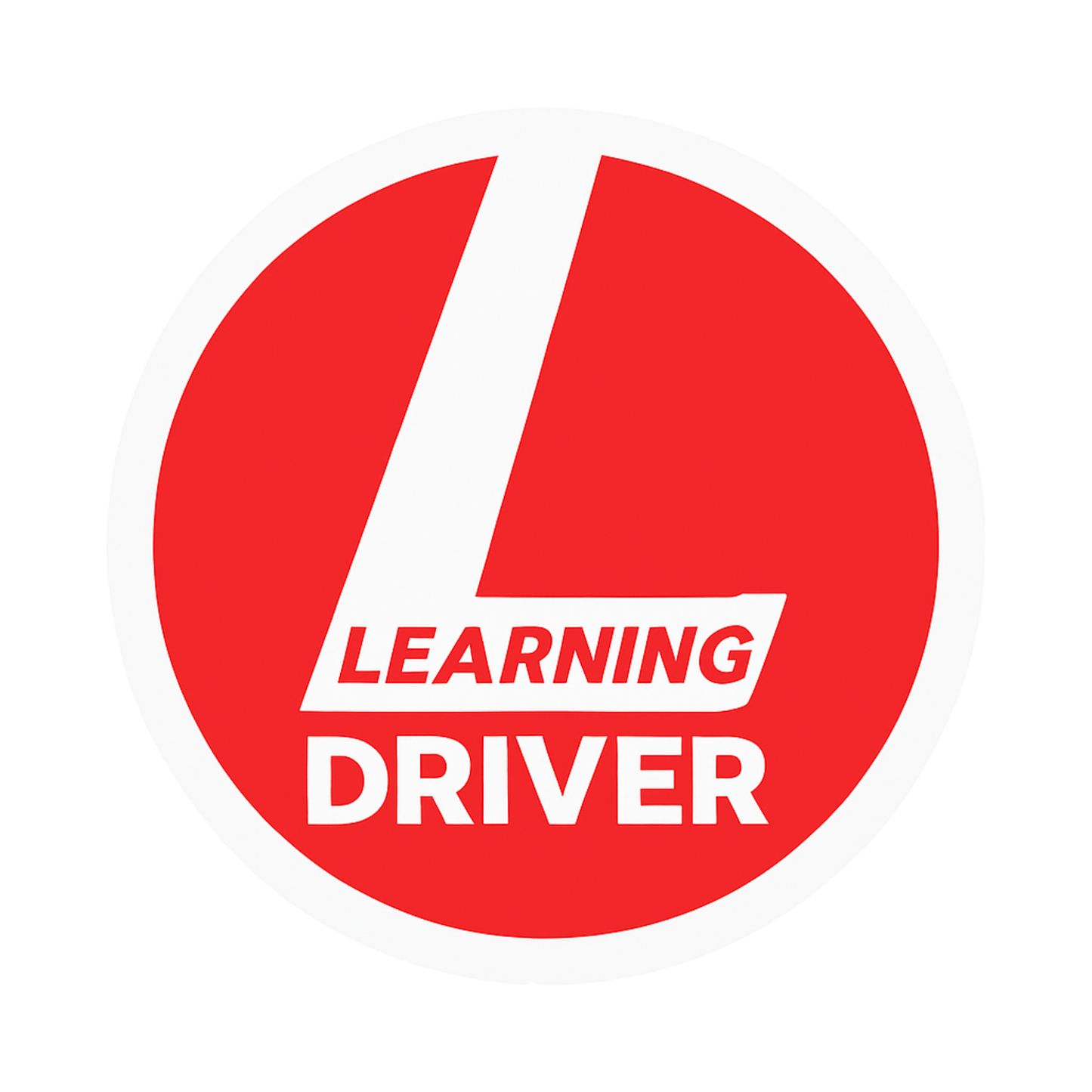 Smeeps Learning Driver Car Sticker – 14 x 14 cm Round Red L Board Safety Decal for Cars