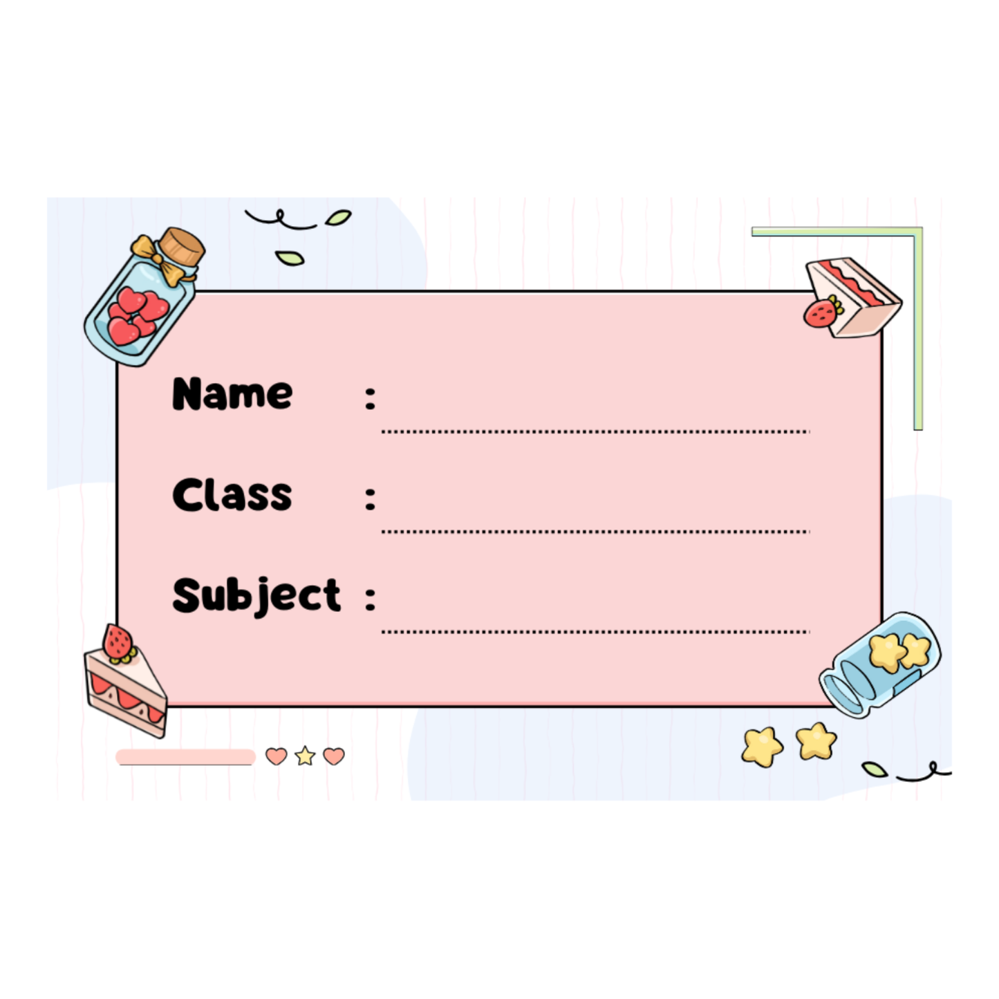 Pack of 24 |Smeeps Cute Dessert-Themed Book Label Stickers – 7.62 x 5.08 cm | Writable Stationery Labels for Kids – Name, Class & Subject