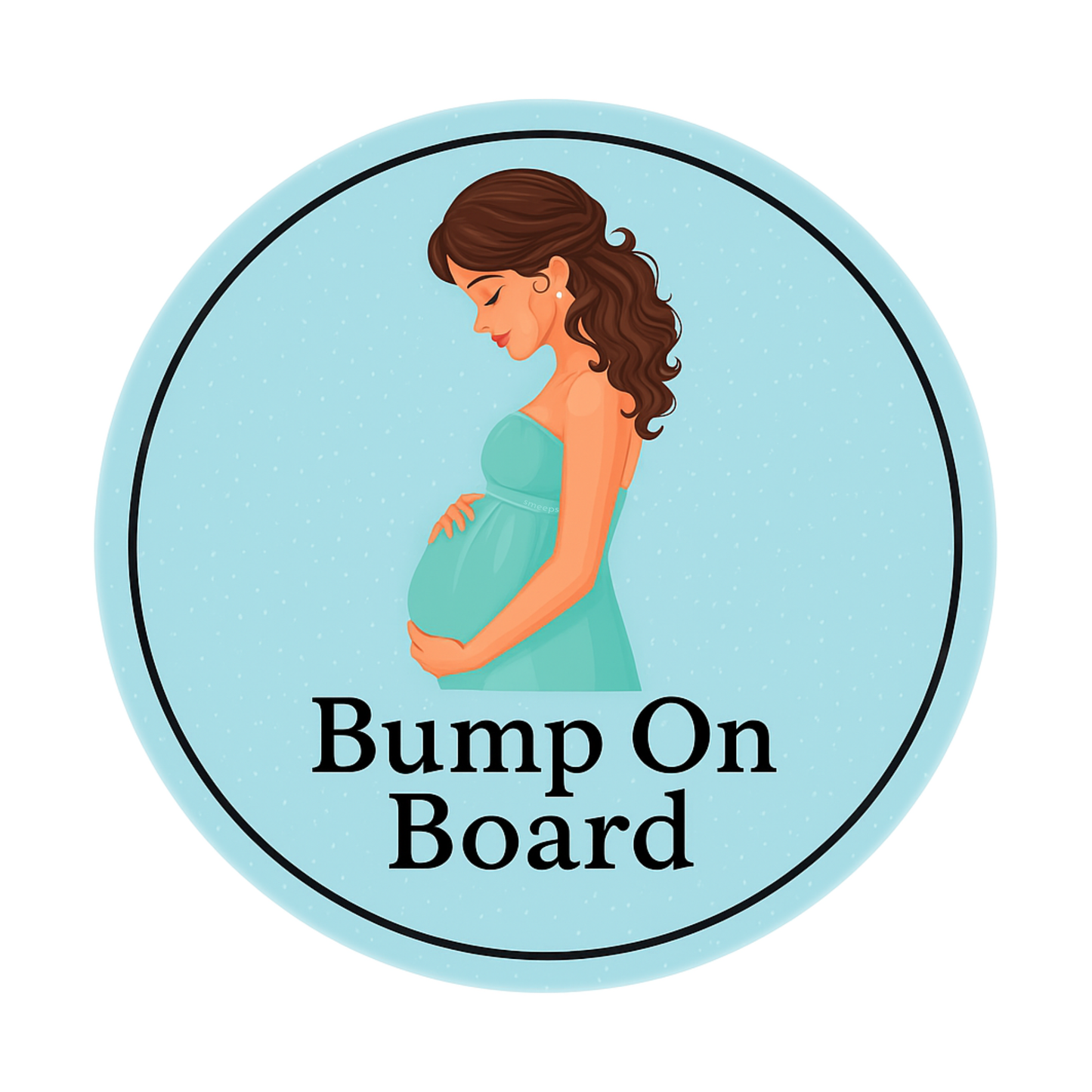 Smeeps Bump on Board Sticker – 15.24 cm Round | Soft Pastel Blue Design | Alert Sign for Pregnant Moms in Transit