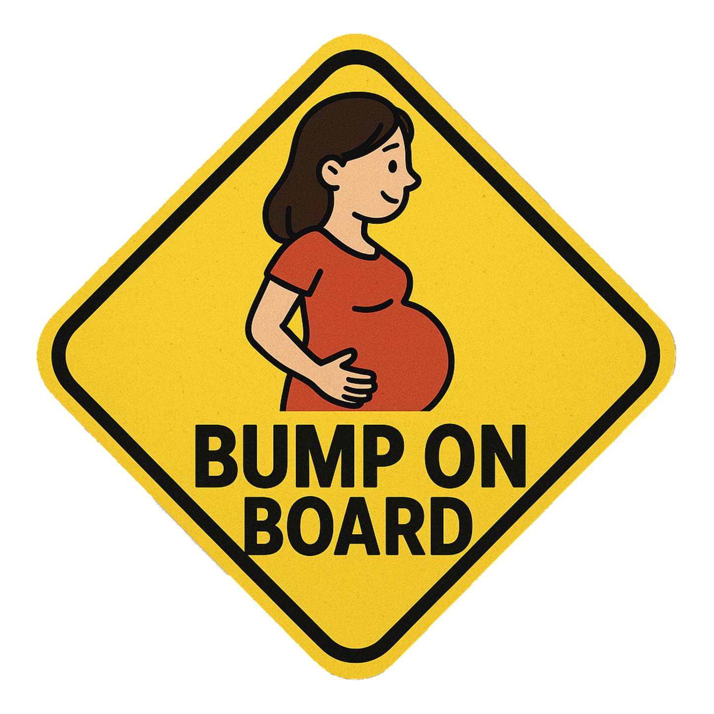 Smeeps Bump On Board Car Sticker – Pregnant Woman Warning Sign – 12.9 x 12.9 cm | High-Visibility Vinyl Decal for Cars