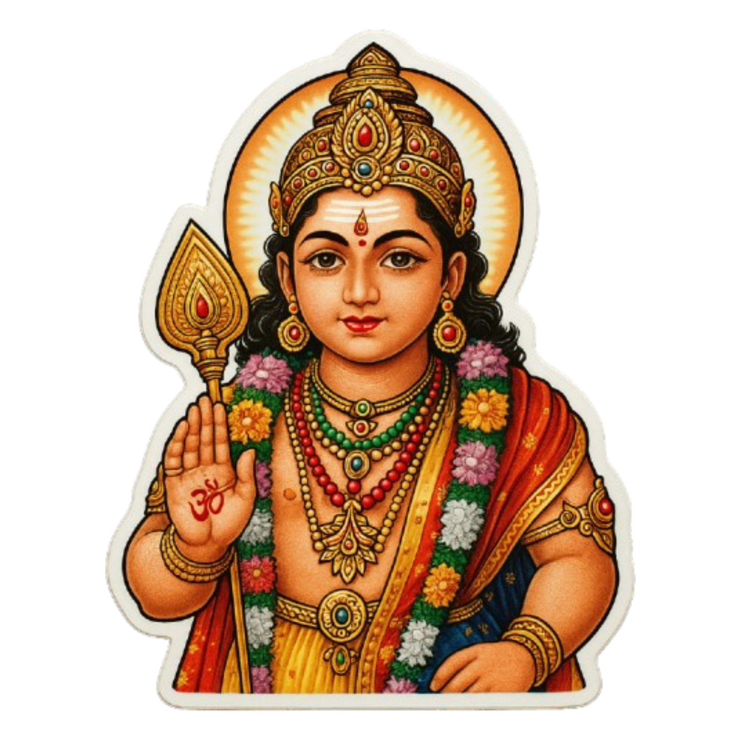 Smeeps Lord Murugan Car Sticker – Vibrant Divine Design – 7.62 x 10.16 cm | Premium Vinyl Decal for Cars