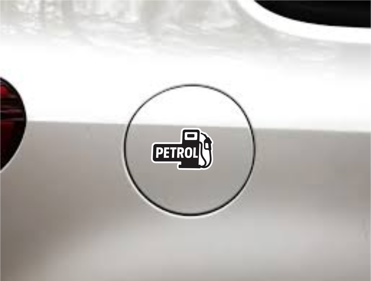 Smeeps Petrol Pump Sticker – 8.4 x 7.8 cm Bold Black & White Car Decal | Retro Fuel Dispenser Design | Automotive Use Only