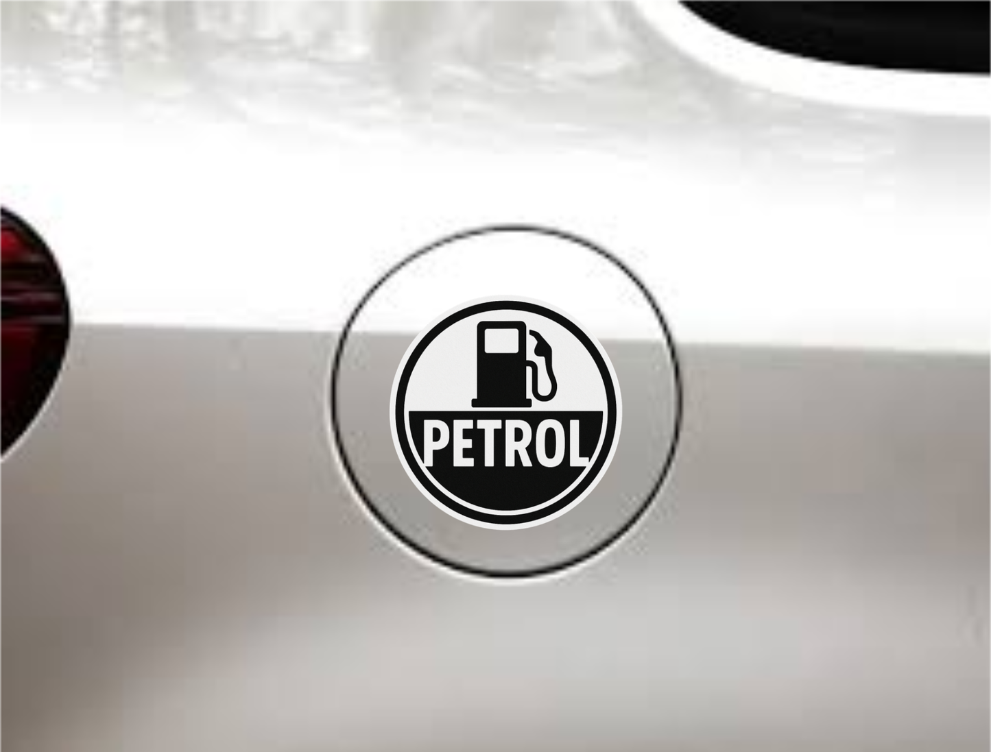 Smeeps Petrol Sticker – 8.89 x 8.89 cm Monochrome Fuel Pump Icon | Minimalist Petrol Reminder Decal | Waterproof & Durable Vinyl