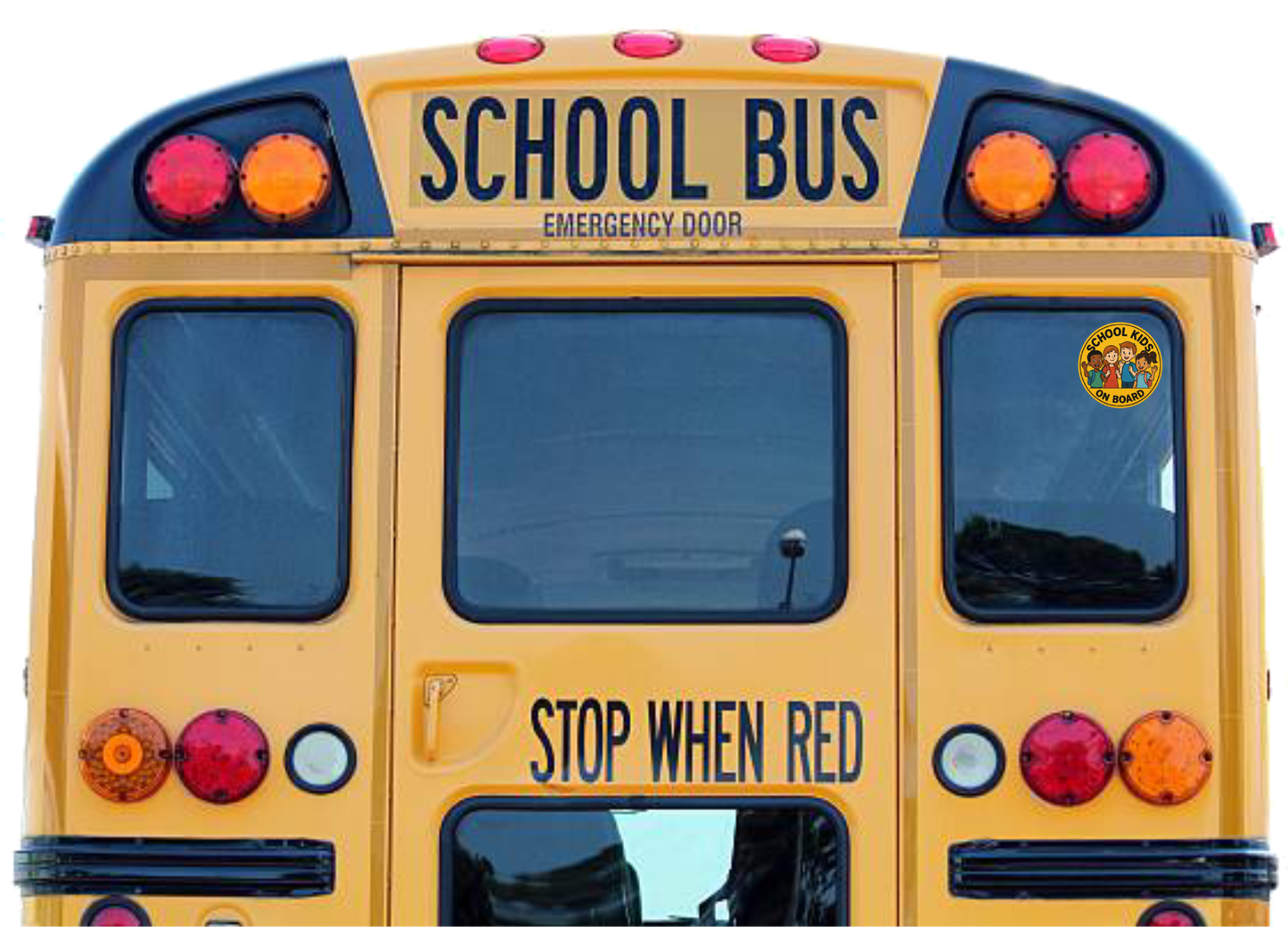 Smeeps School Kids on Board Sticker – 13.97 x 13.97 cm | Vibrant Round Safety Sign with Happy Children for School Buses