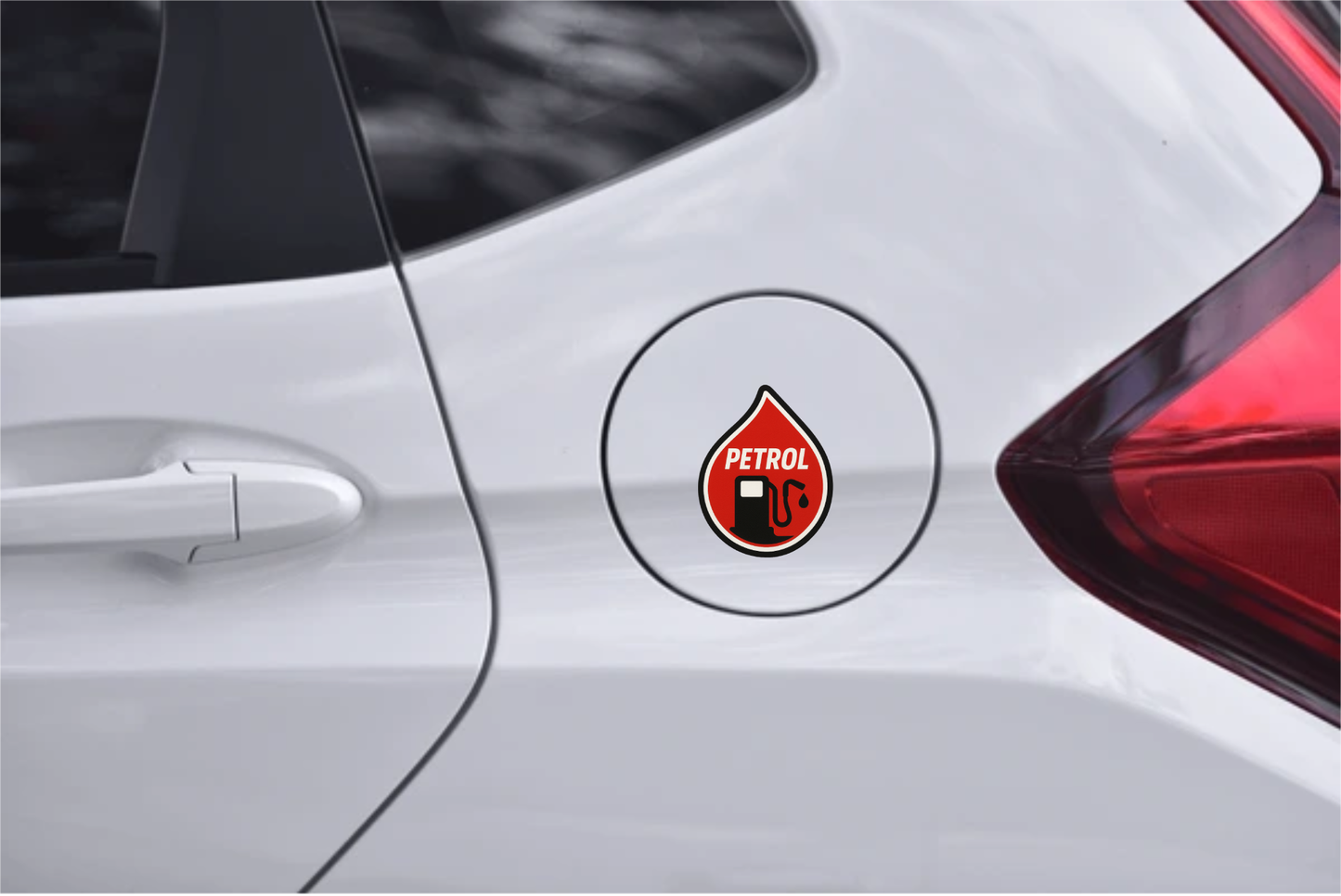 Smeeps PETROL Fuel Icon Sticker – Red Drop Design | 10.16 x 7.62 cm | For Car Fuel Type Identification