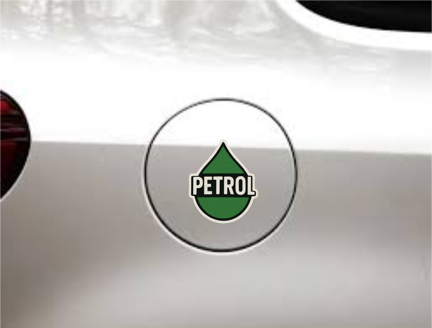 Smeeps PETROL Drop Shape Sticker – Green & Black | 10.16 x 7.62 cm | For Car Fuel Type Marking
