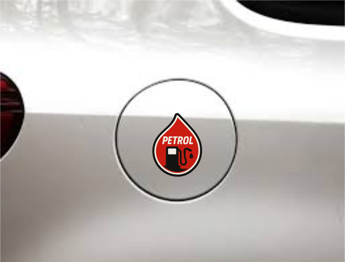 Smeeps PETROL Fuel Icon Sticker – Red Drop Design | 10.16 x 7.62 cm | For Car Fuel Type Identification