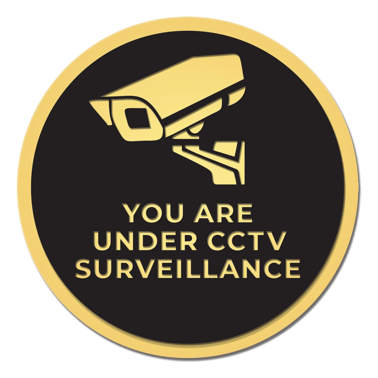 Smeeps “You Are Under CCTV Surveillance” Warning Stickers – 15 cm Round Gold-on-Black Vinyl Signage | Waterproof, Bold & Professional