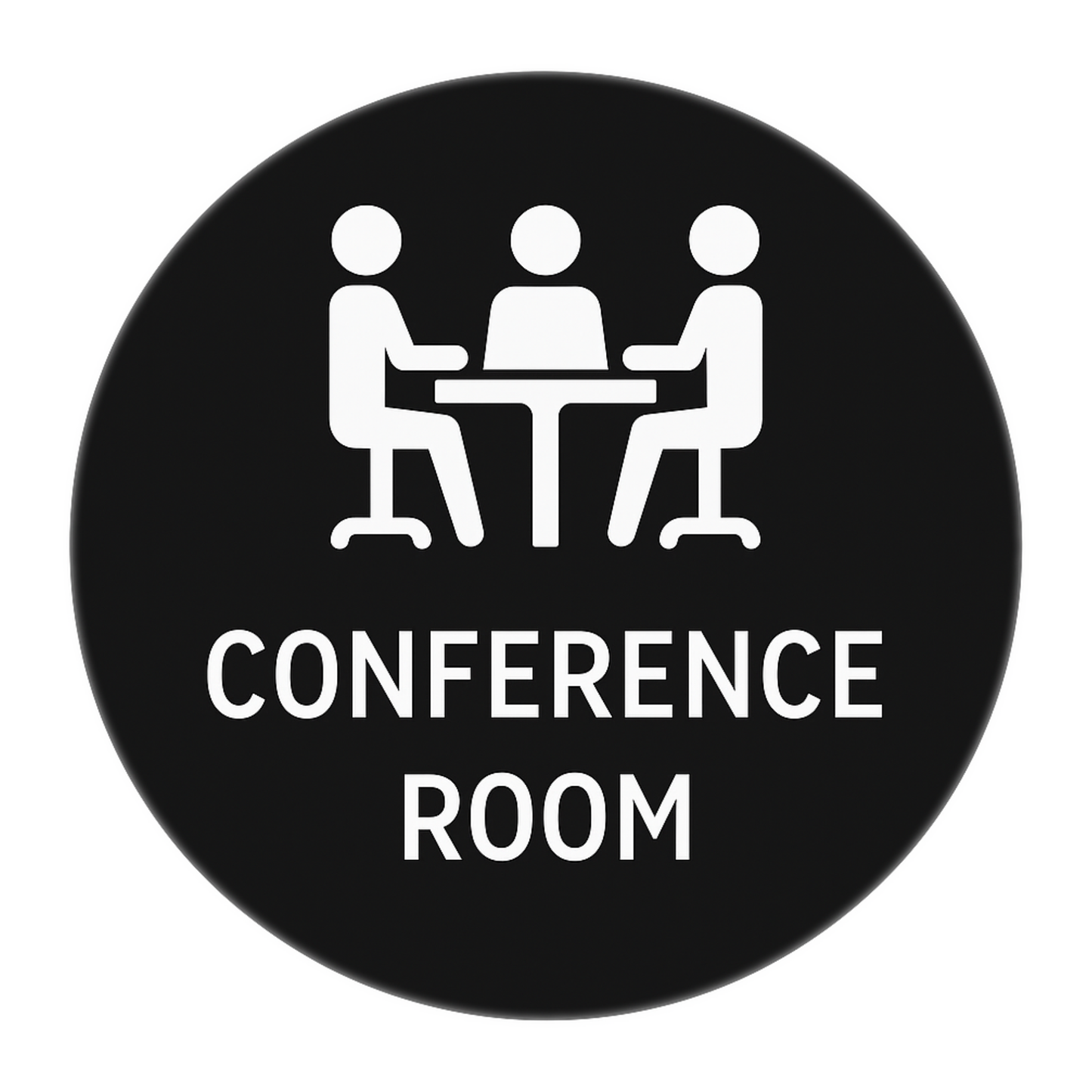 Smeeps “Conference Room” Door Sign Stickers – 15.24 cm Round Office Label | Professional Black & White Design | Waterproof & Easy to Apply