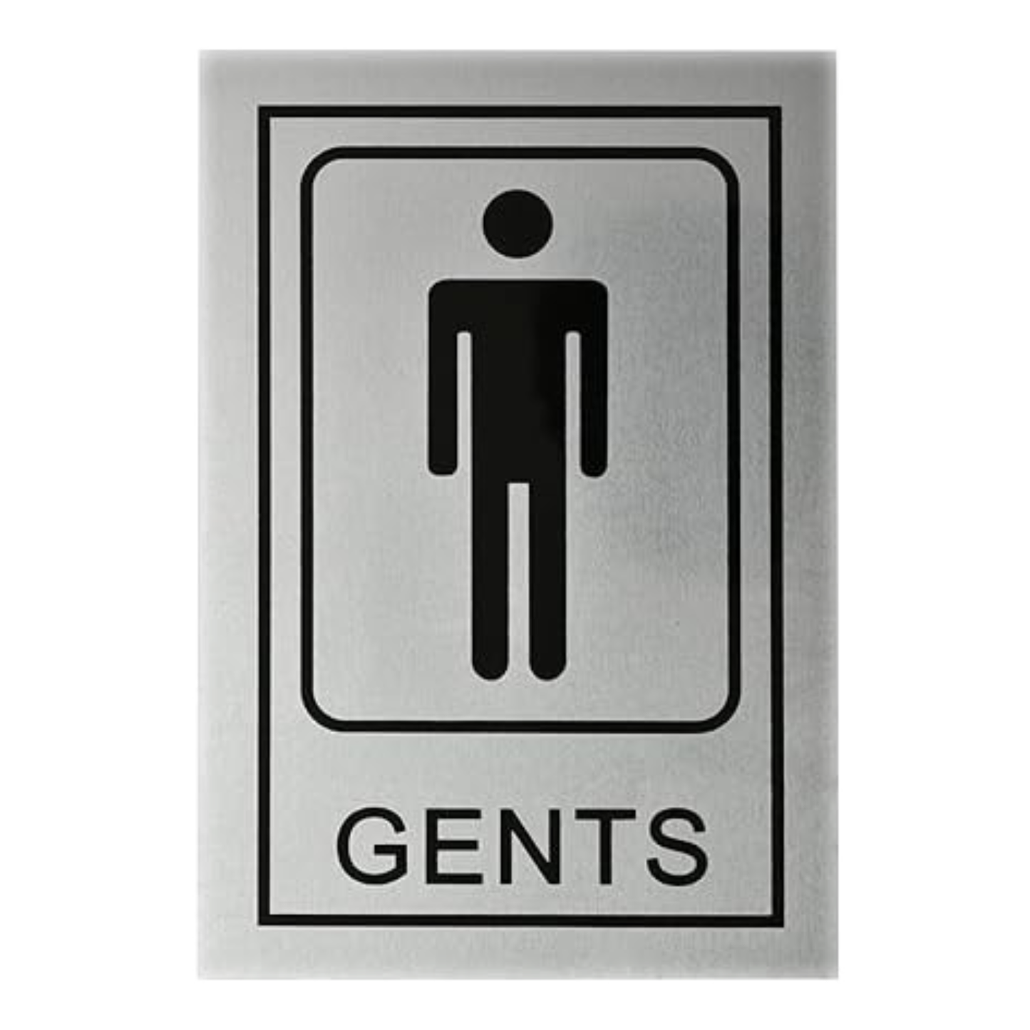 Smeeps “GENTS” Restroom Sign – 15.24 x 10.16 cm | Sleek Silver Finish with Black Print | Durable & Easy to Read | Self-Adhesive for Office, Mall, Café, School
