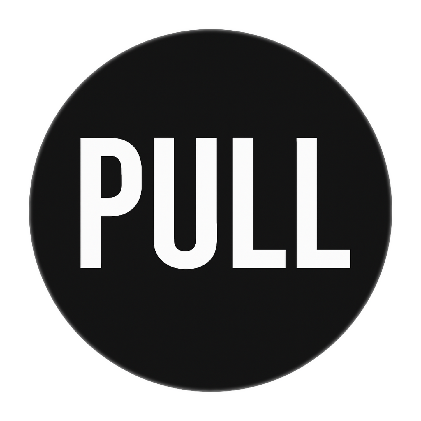 Smeeps Round “PULL” Door Sticker – 15.24 cm | Matte Black Finish with Bold White Text | Easy Peel & Stick Vinyl Decal | Ideal for Offices, Stores & Restaurants