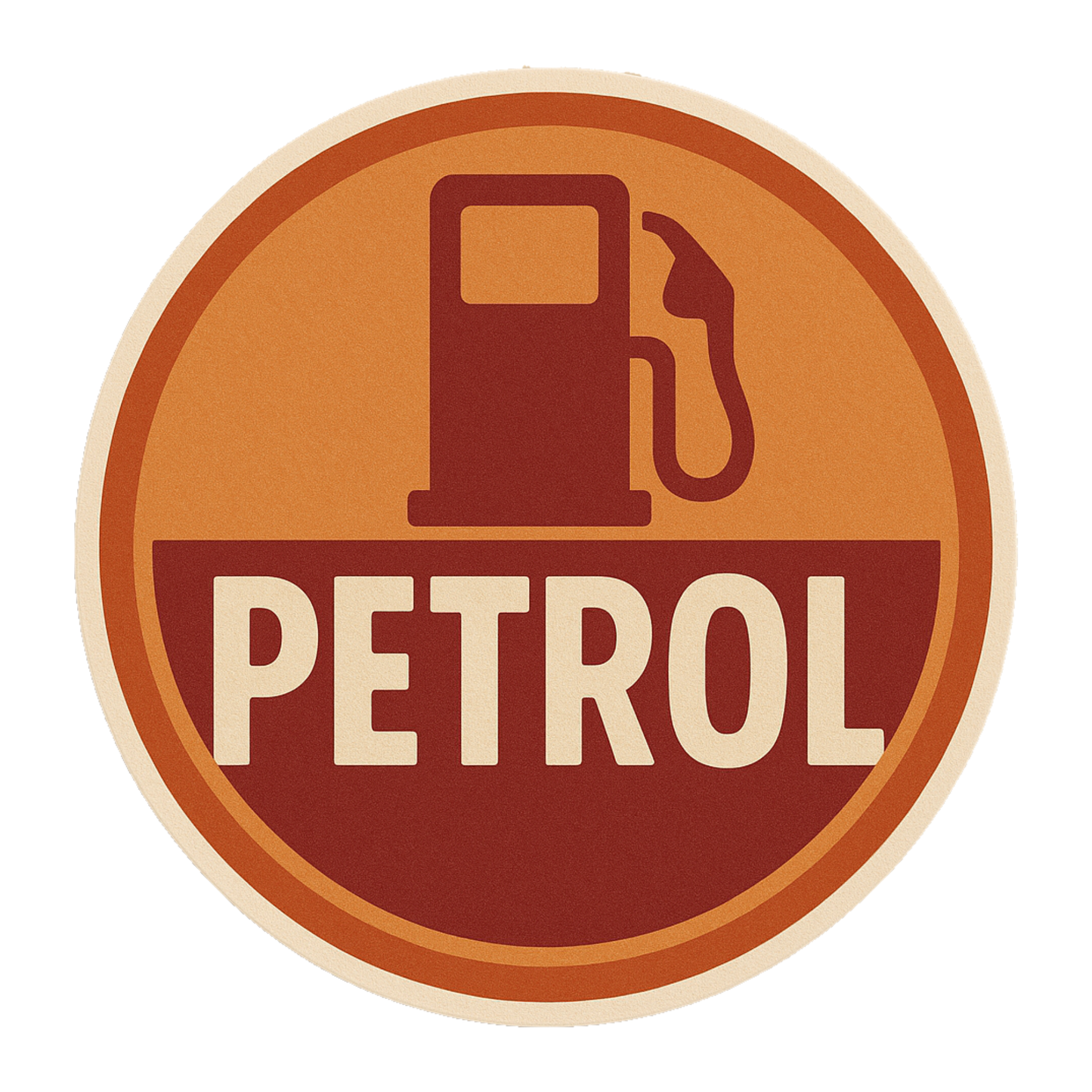 Smeeps Petrol Sticker – 8.89 x 8.89 cm Round Vintage Fuel Pump Icon Design | Bold Petrol Reminder Vinyl Decal | Waterproof & Weatherproof