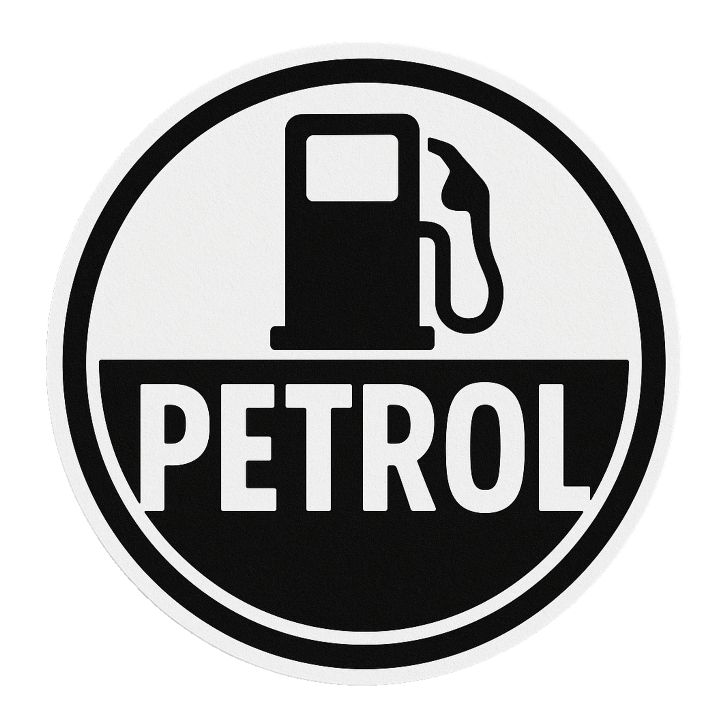 Smeeps Petrol Sticker – 8.89 x 8.89 cm Monochrome Fuel Pump Icon | Minimalist Petrol Reminder Decal | Waterproof & Durable Vinyl