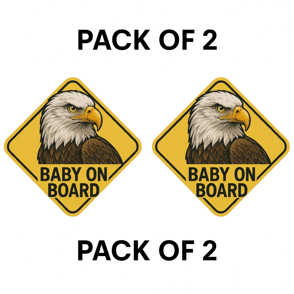 Smeeps Baby on Board Sticker – Eagle Design – 12.95 x 12.95 cm | Bold Animal Safety Sign for Cars