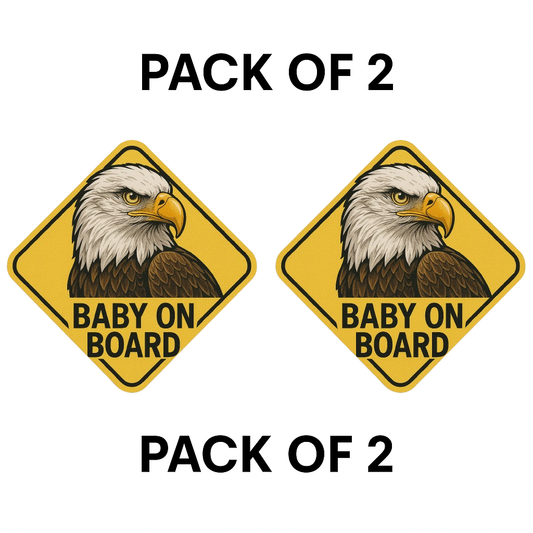 Smeeps Baby on Board Sticker – Eagle Design – 12.95 x 12.95 cm | Bold Animal Safety Sign for Cars