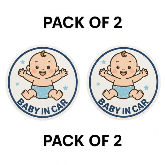 Smeeps Baby in Car Sticker – Cute Cartoon Baby Design – 13.97 x 13.97 cm | Safety Alert Sign for Vehicles
