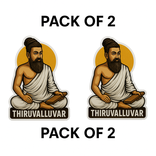 Smeeps Thiruvalluvar Car Sticker – Cultural Tamil Design – 7.62 x 10.16 cm | Premium Vinyl Decal for Cars